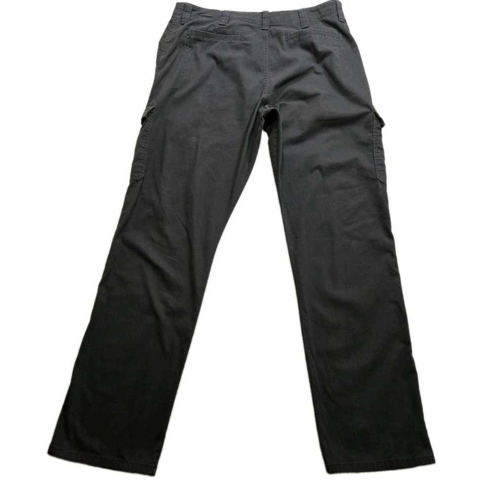 Wrangler Cargo Work Pants Mens 36x33 Black High Rise Straight Leg Relaxed Fit - Picture 2 of 11